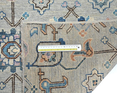12 Ft Silver Gray Aryana Afghan Hand Knotted Veg Dye Wool Runner Rug