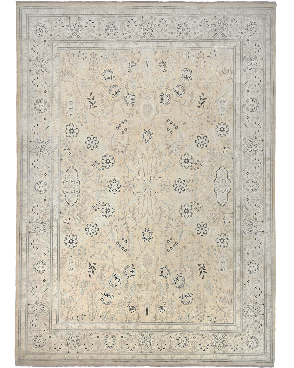 9x12 Beige Oriental Persian Style Hand Knotted Wool Area Rug