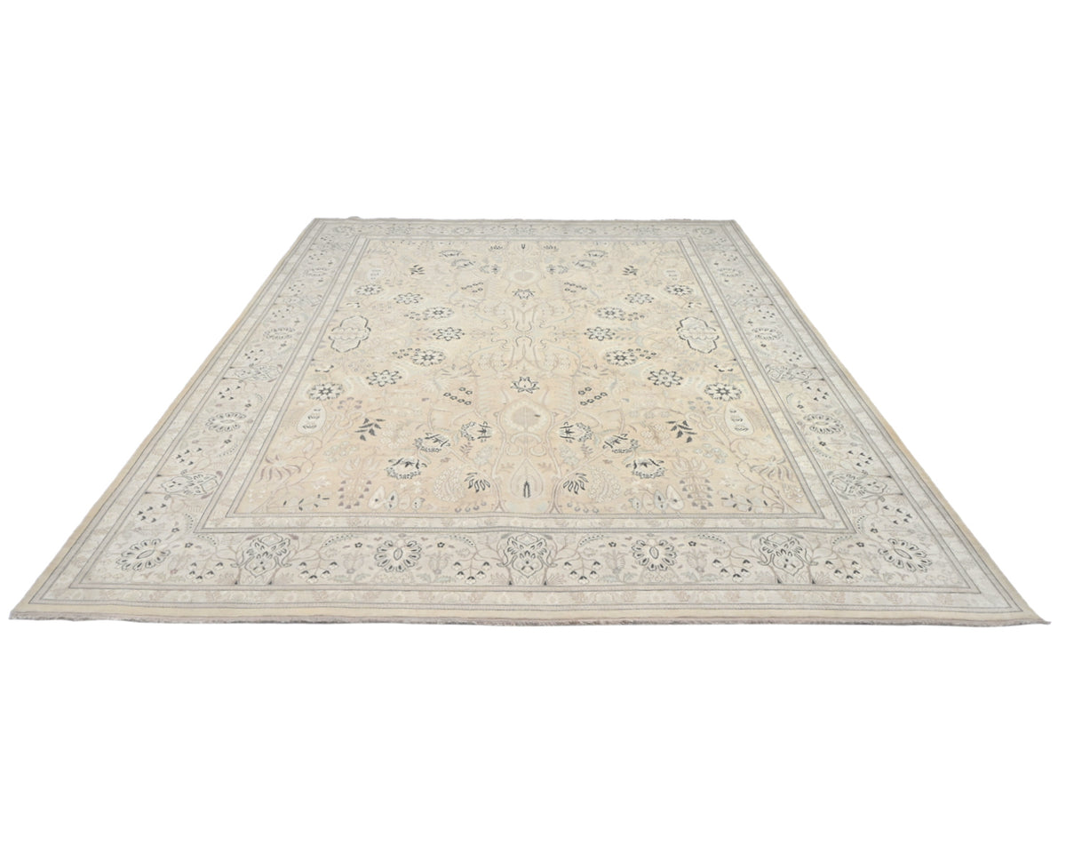 9x12 Beige Oriental Persian Style Hand Knotted Wool Area Rug