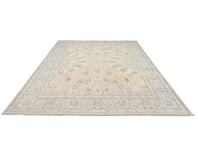 9x12 Beige Oriental Persian Style Hand Knotted Wool Area Rug