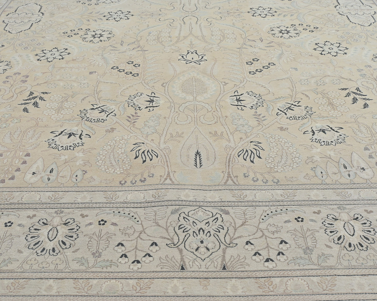 9x12 Beige Oriental Persian Style Hand Knotted Wool Area Rug