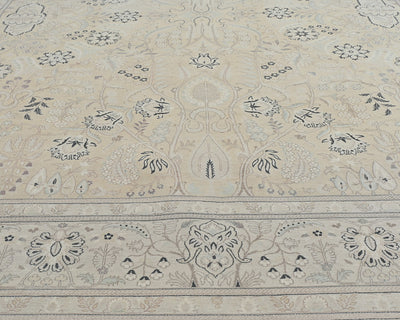 9x12 Beige Oriental Persian Style Hand Knotted Wool Area Rug