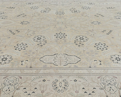 9x12 Beige Oriental Persian Style Hand Knotted Wool Area Rug