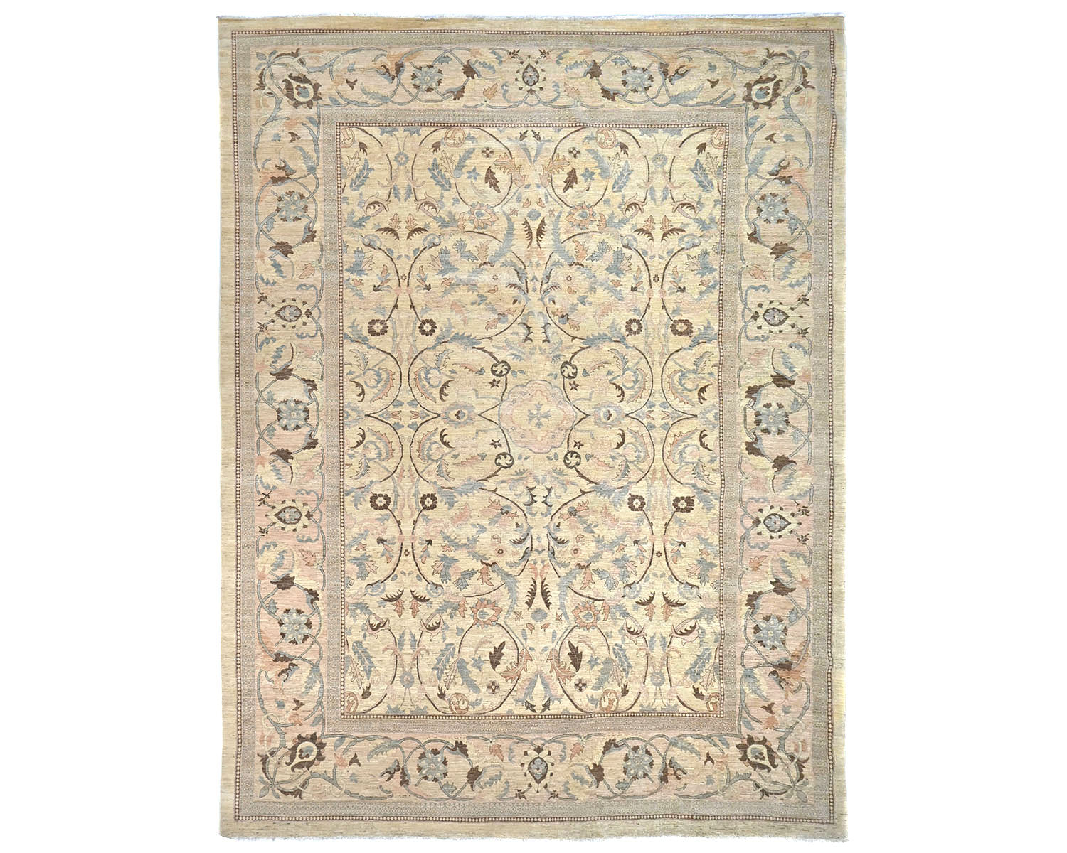 10x14 Chobi Fine Quality Beige Afghan Hand Knotted Wool Area Rug