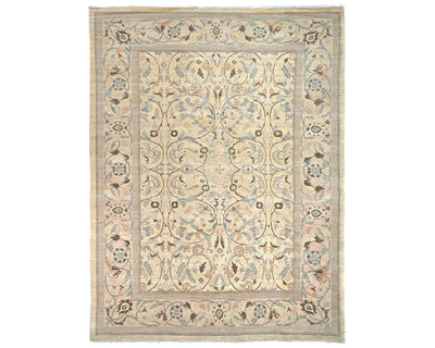 Alfombra afgana de lana anudada a mano, color beige, de 10 x 14 pulgadas, Chobi