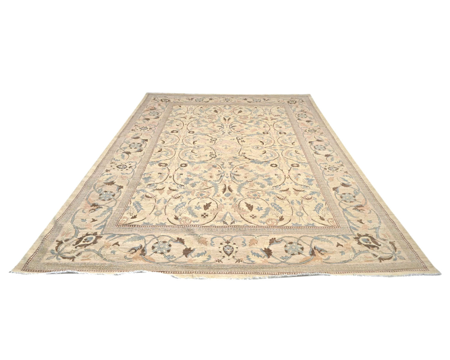10x14 Chobi Fine Quality Beige Afghan Hand Knotted Wool Area Rug