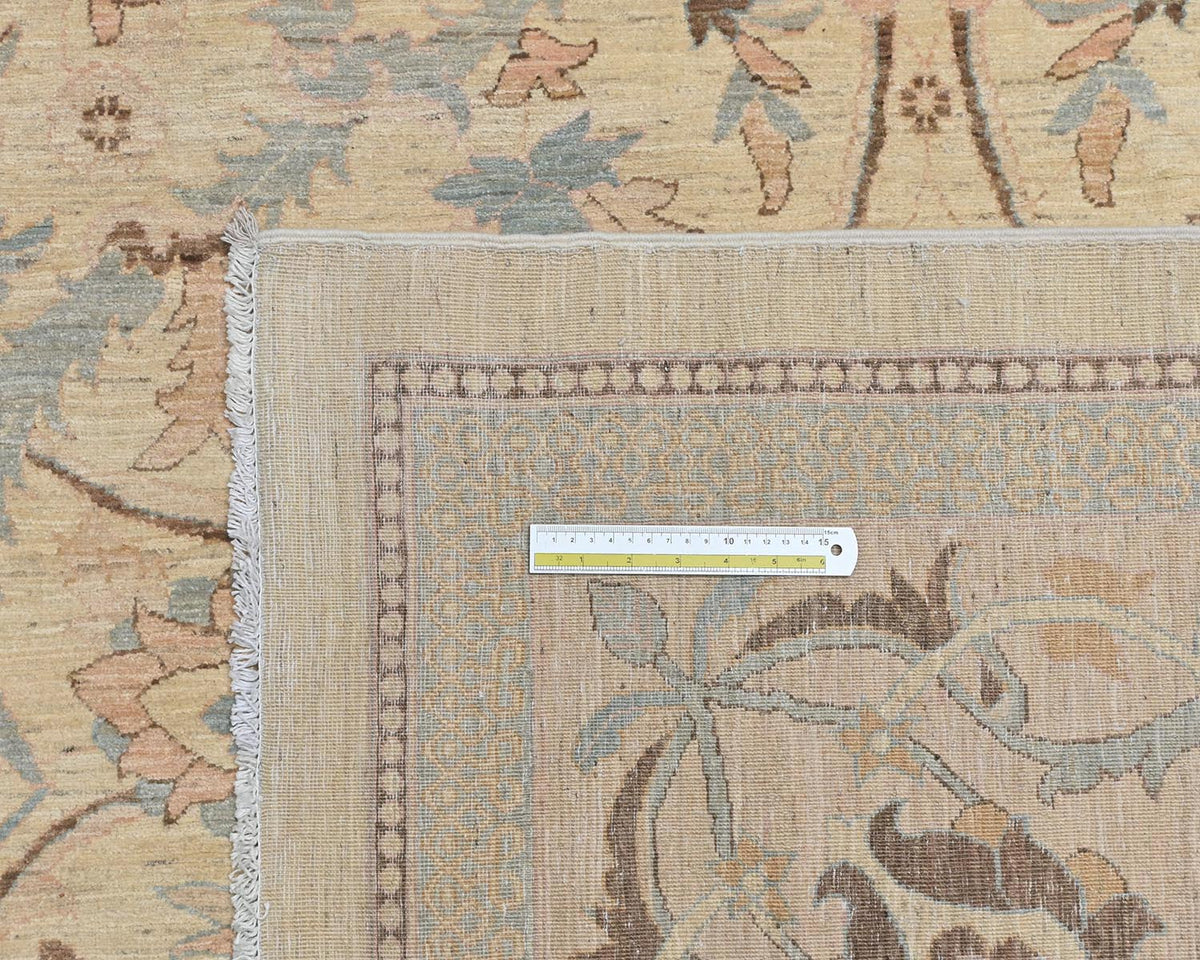 Alfombra afgana de lana anudada a mano, color beige, de 10 x 14 pulgadas, Chobi
