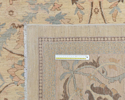 Alfombra afgana de lana anudada a mano, color beige, de 10 x 14 pulgadas, Chobi
