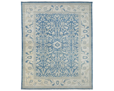 8x10 Chobi Fine Quality Blue Afghan Hand Knotted Wool Area Rug