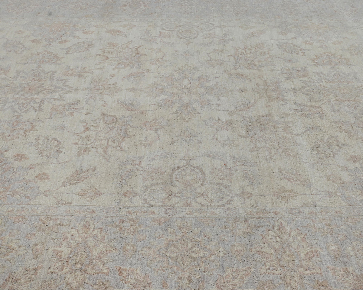 Alfombra de lana anudada a mano, estilo persa oriental beige, de 6 x 9 pulgadas