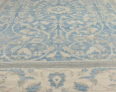Alfombra afgana de lana anudada a mano azul de alta calidad Chobi de 10 x 14 pulgadas