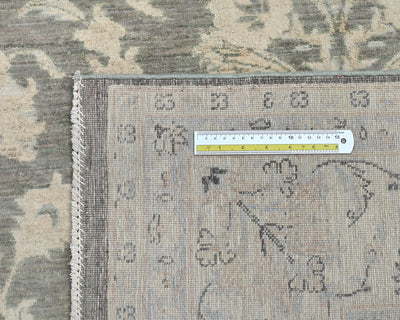 Alfombra de lana anudada a mano, estilo persa, con diseño floral, color gris oriental, de 6 x 9 pulgadas