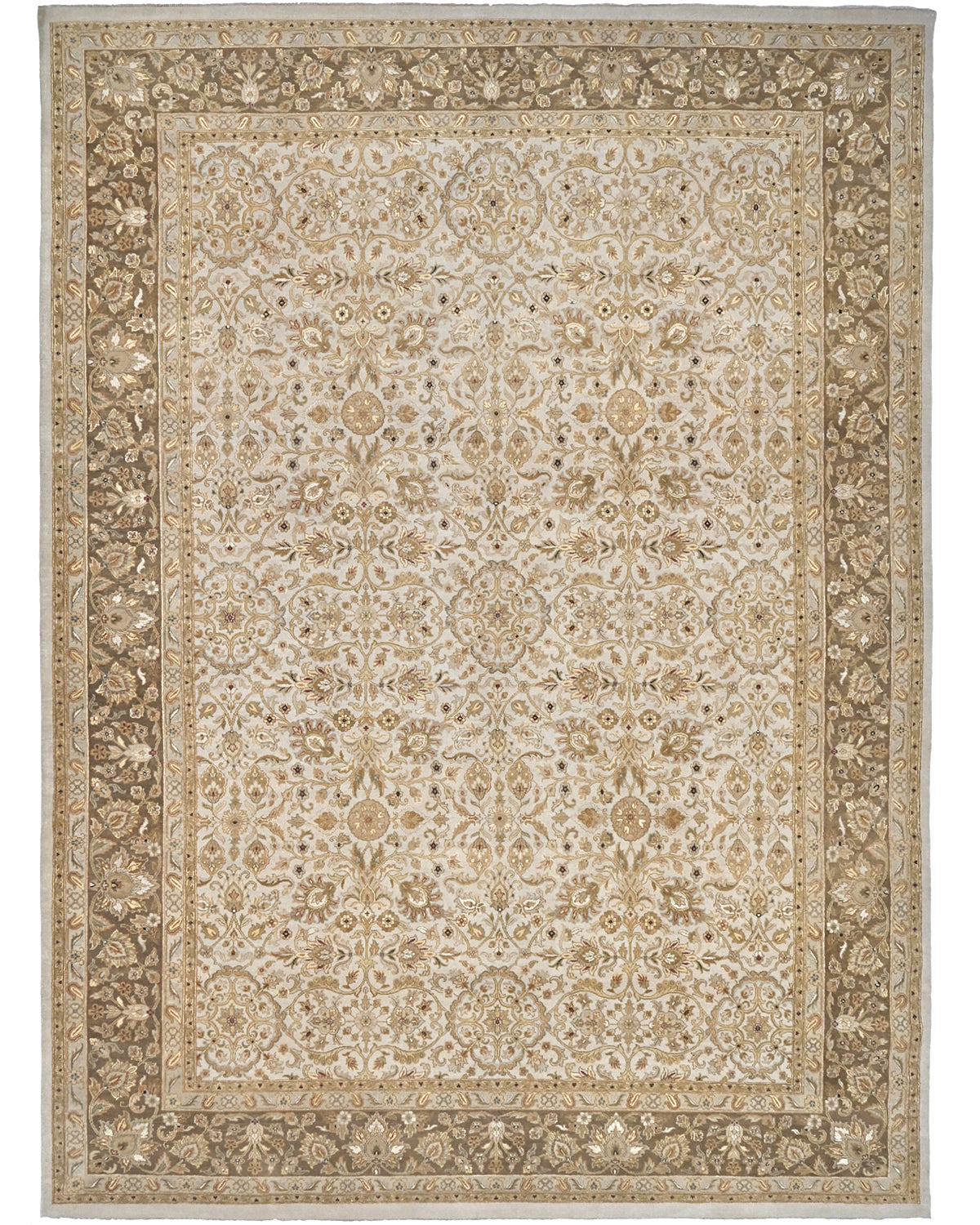 Alfombra de lana anudada a mano, estilo persa, color gris oriental, 10 x 13