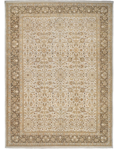 Alfombra de lana anudada a mano, estilo persa, color gris oriental, 10 x 13