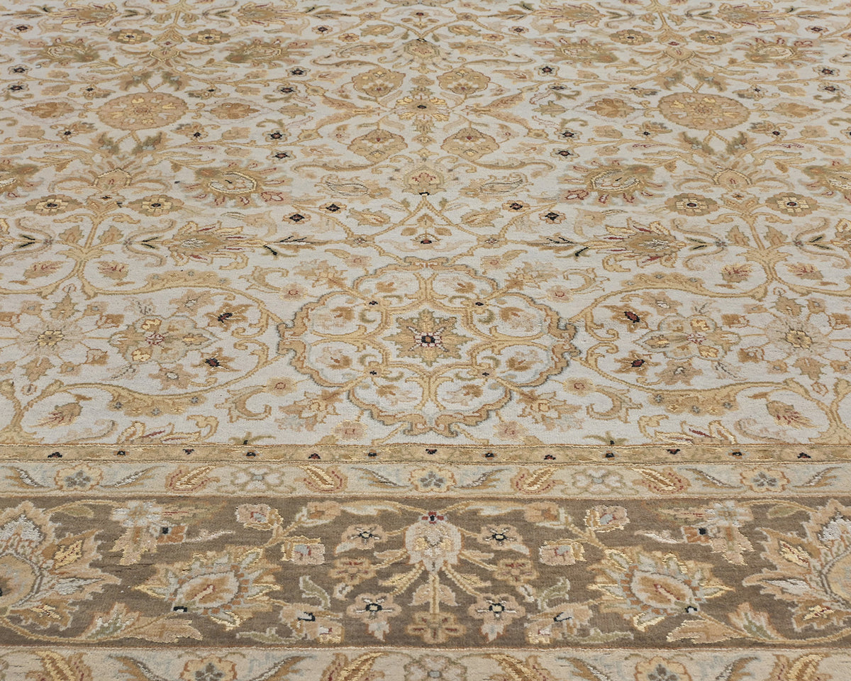 Alfombra de lana anudada a mano, estilo persa, color gris oriental, 10 x 13