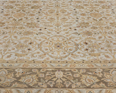 Alfombra de lana anudada a mano, estilo persa, color gris oriental, 10 x 13