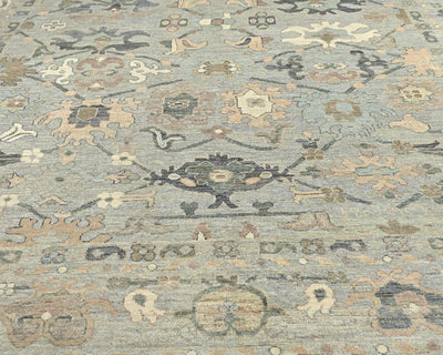 9x12 Zeigler Gray Afghan Hand Knotted Wool Area Rug