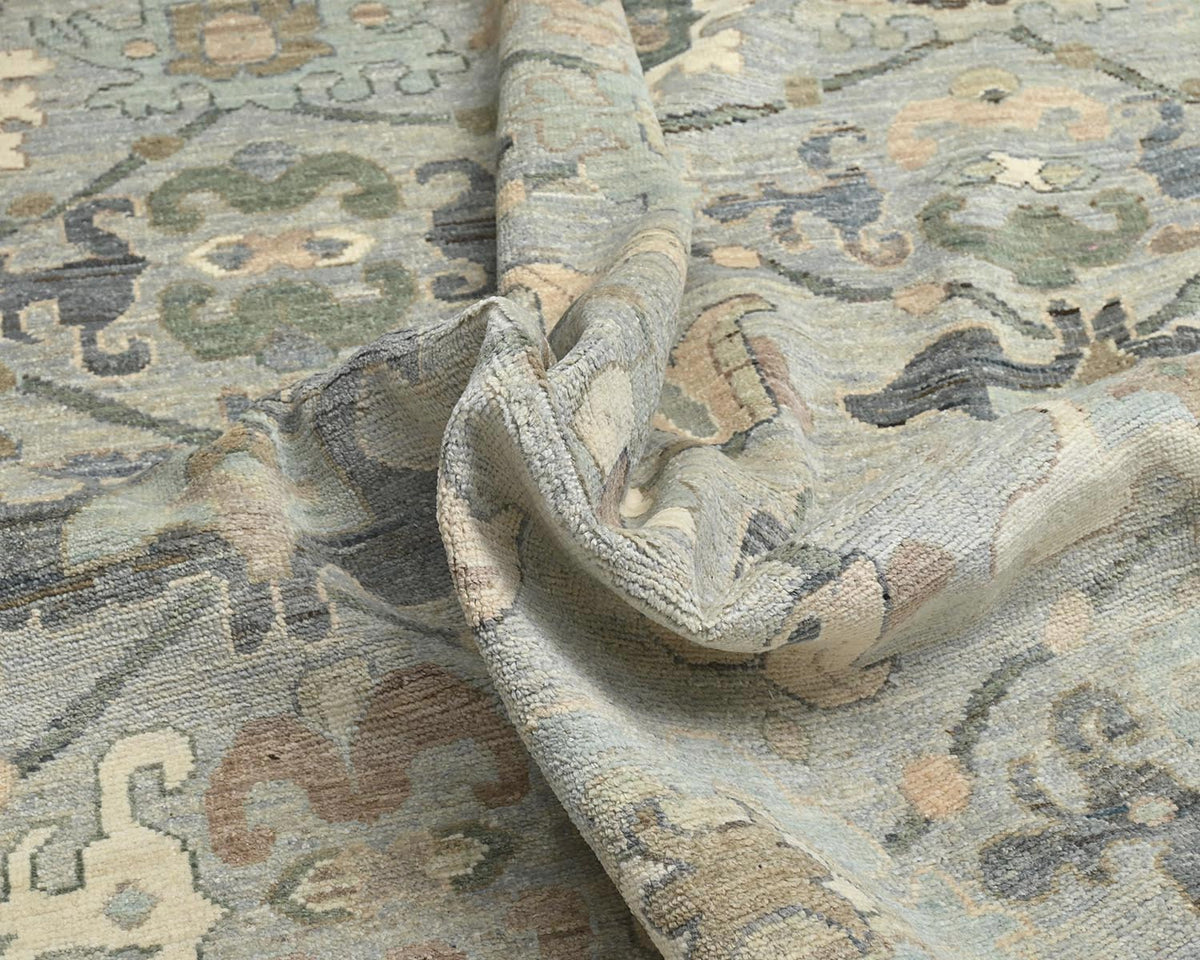 9x12 Zeigler Gray Afghan Hand Knotted Wool Area Rug