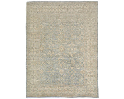 6x8 Chobi Fine Quality Gray Afghan Hand Knotted Wool Area Rug