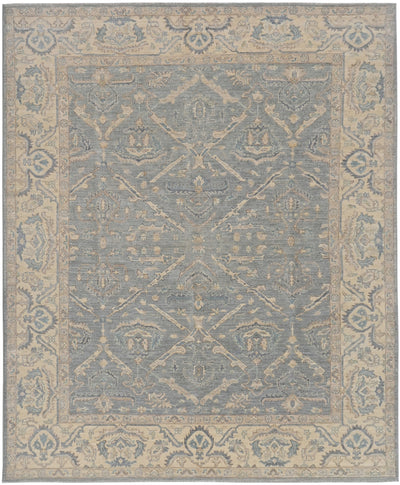 8x10 Gray Beige Chobi Afghan Hand Knotted Traditional Wool Area Rug