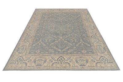 8x10 Gray Beige Chobi Afghan Hand Knotted Traditional Wool Area Rug