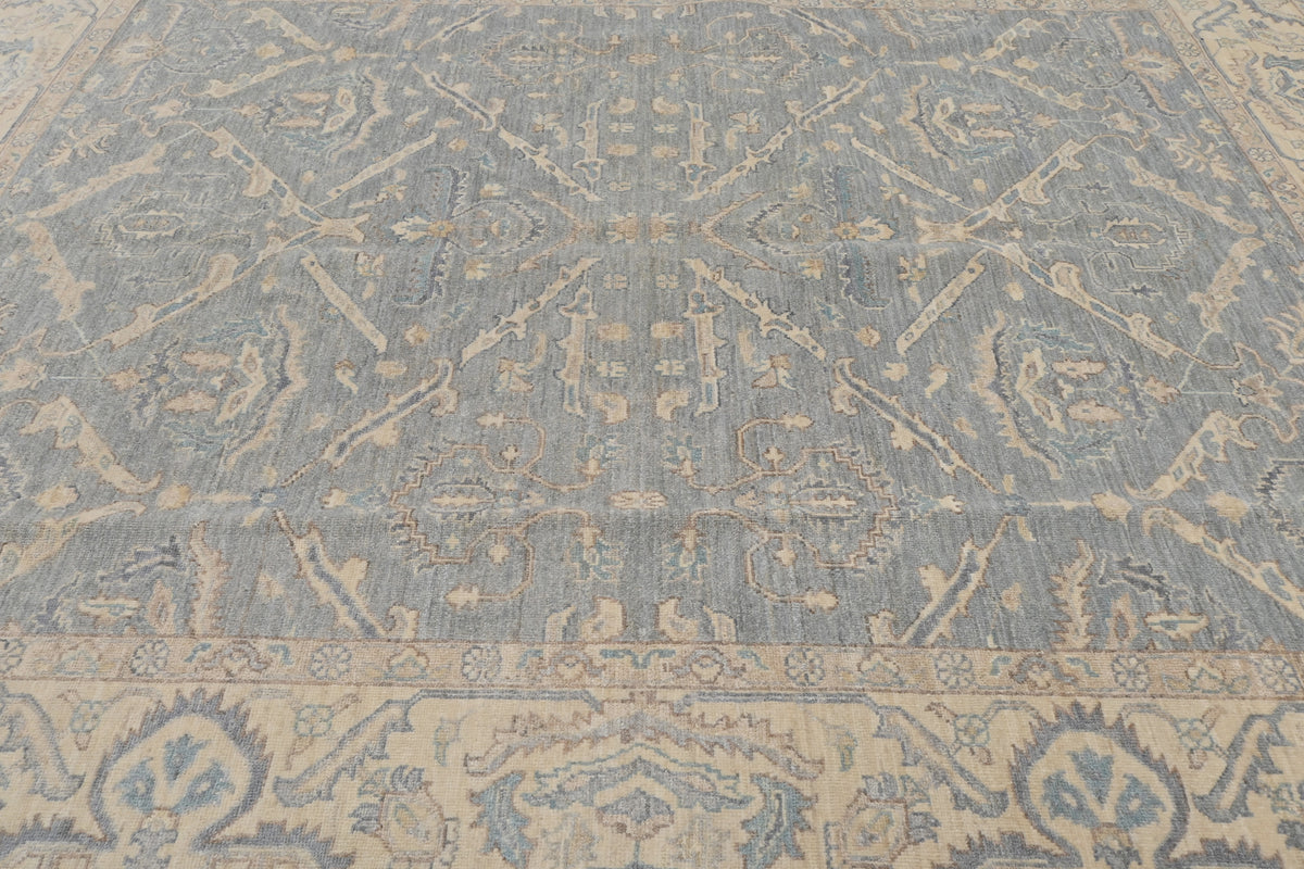 8x10 Gray Beige Chobi Afghan Hand Knotted Traditional Wool Area Rug