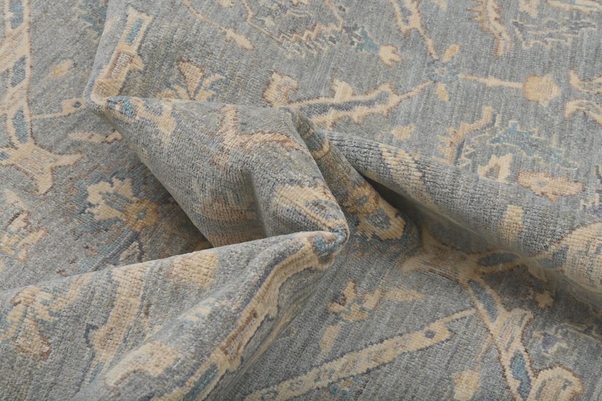 8x10 Gray Beige Chobi Afghan Hand Knotted Traditional Wool Area Rug