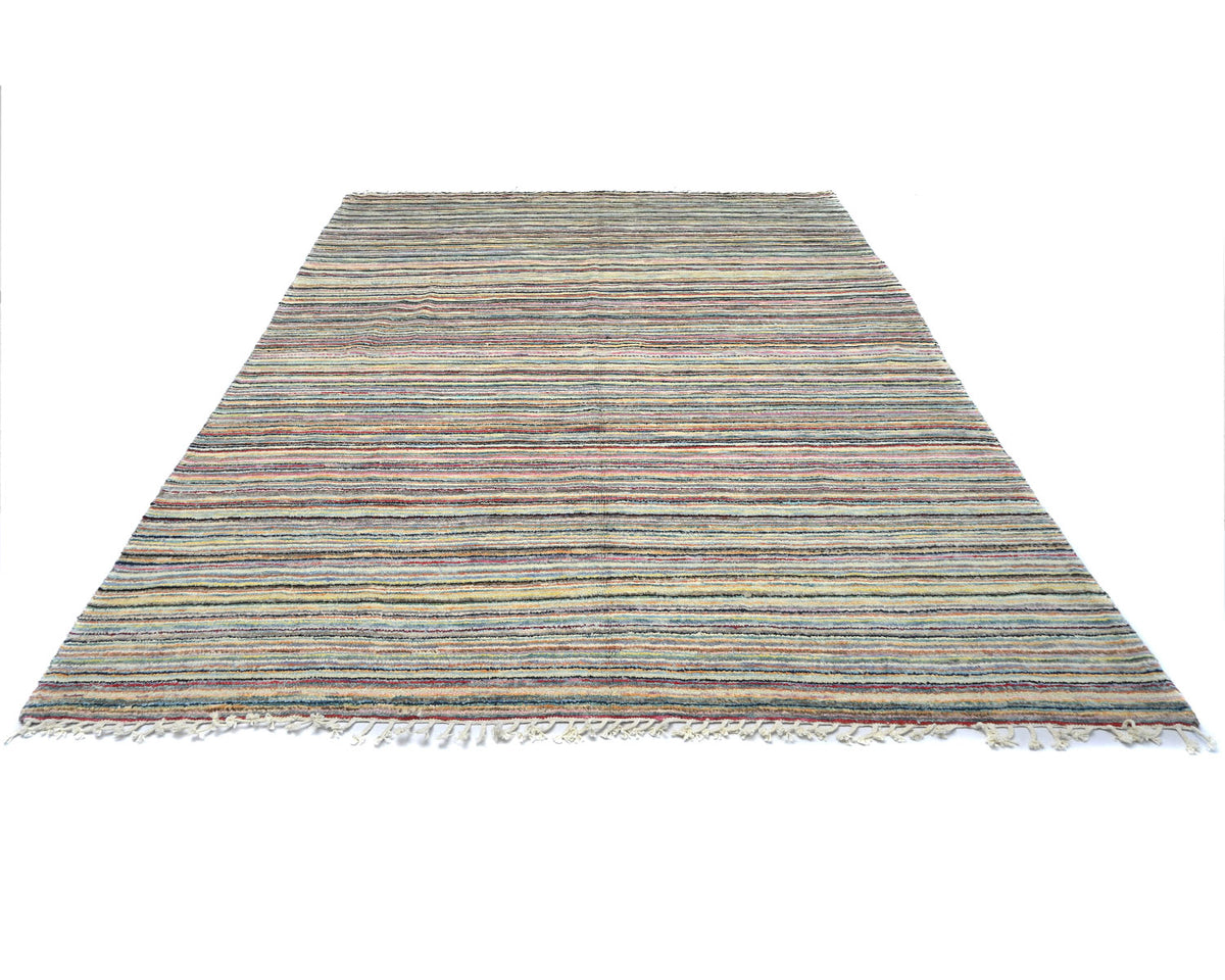8x10 Moroccan Multicolor Hand Woven Wool Area Rug