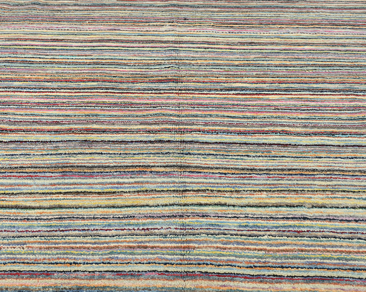 8x10 Moroccan Multicolor Hand Woven Wool Area Rug