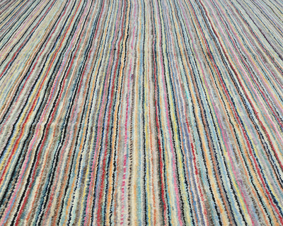 8x10 Moroccan Multicolor Hand Woven Wool Area Rug