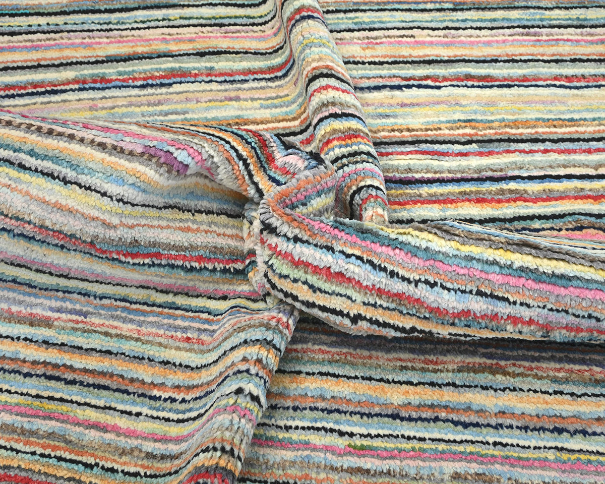 8x10 Moroccan Multicolor Hand Woven Wool Area Rug