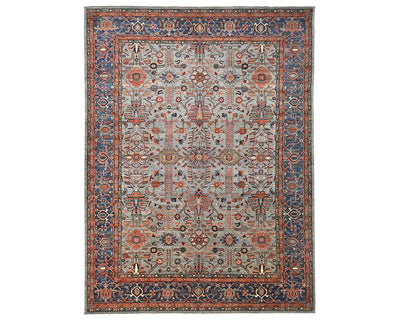 9x12 Gray Aryana Afghan Hand Knotted Veg Dye Wool Area Rug