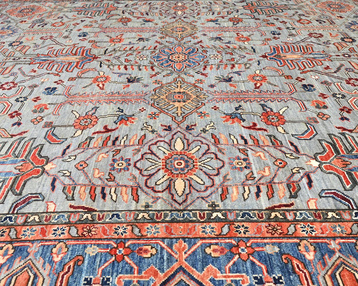 9x12 Gray Aryana Afghan Hand Knotted Veg Dye Wool Area Rug