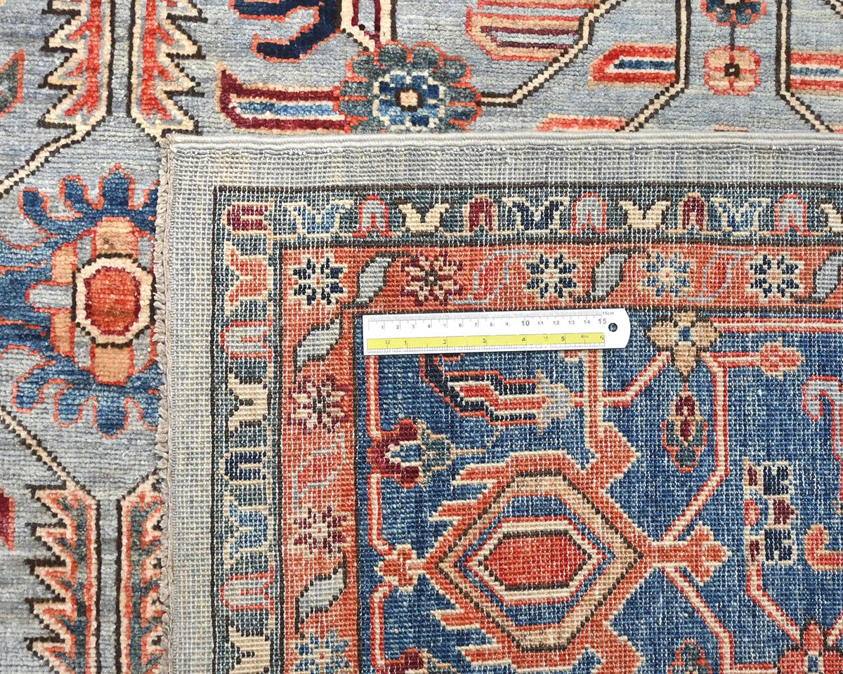 9x12 Gray Aryana Afghan Hand Knotted Veg Dye Wool Area Rug