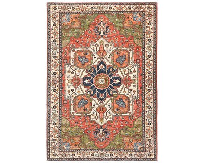 Alfombra afgana Ersari de lana teñida vegetal anudada a mano, 6x8, color beige óxido