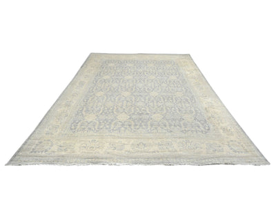 12x15 Zeigler Gray Afghan Hand Knotted Wool Area Rug