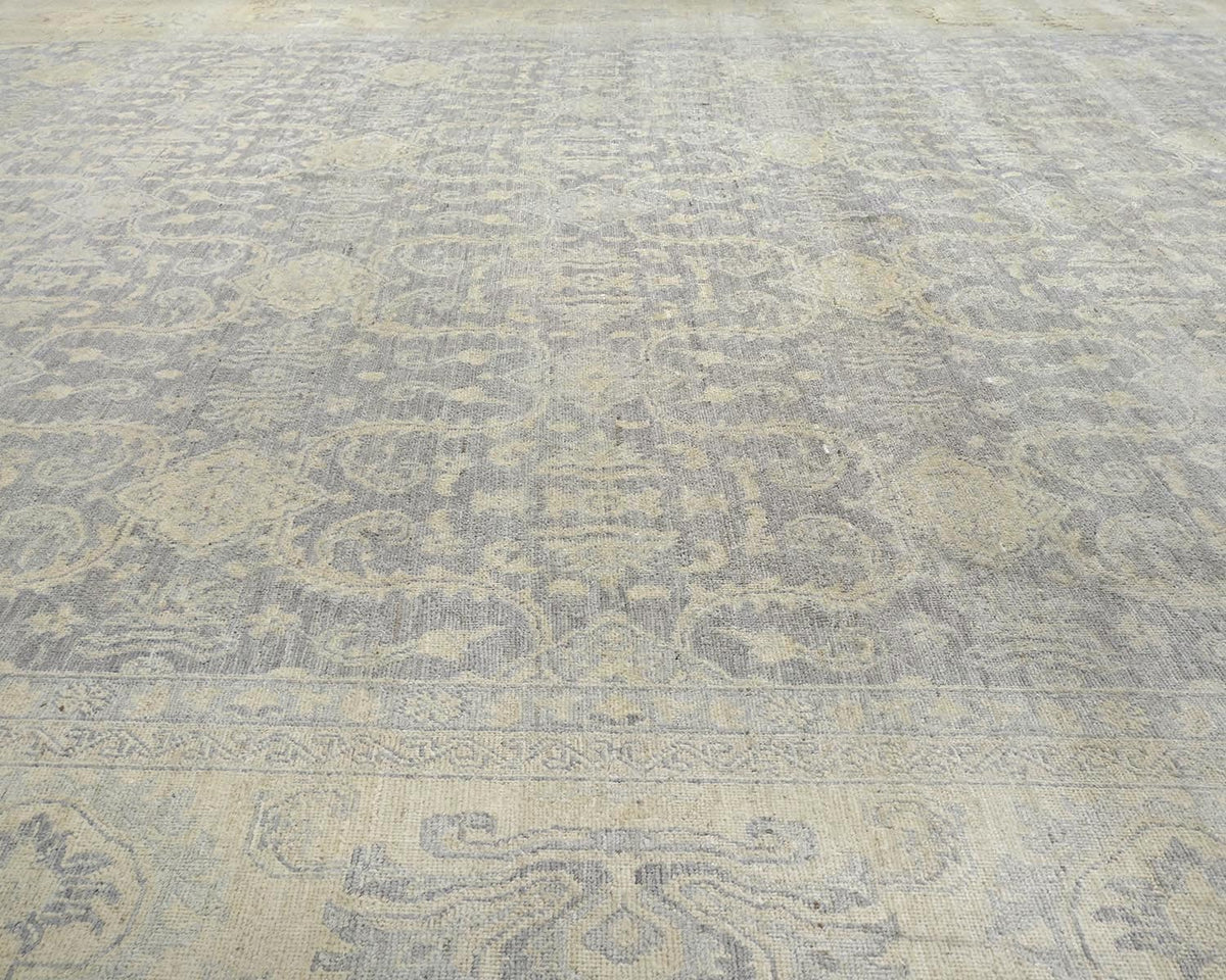 12x15 Zeigler Gray Afghan Hand Knotted Wool Area Rug