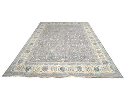 12x15 Ziegler Gray Afghan Hand Knotted Wool Area Rug