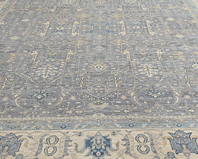 12x15 Ziegler Gray Afghan Hand Knotted Wool Area Rug