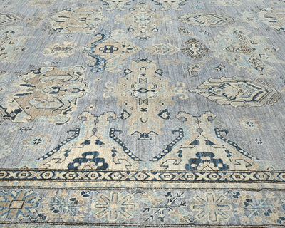 Gray 8x10 Ft Kazak Afghan Hand Knotted Traditional Wool Area Rug