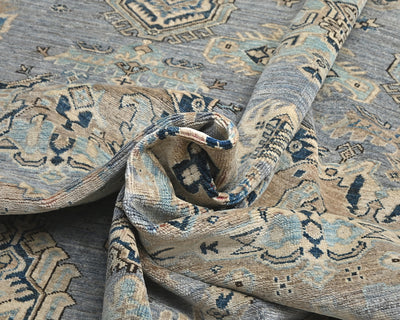 Gray 8x10 Ft Kazak Afghan Hand Knotted Traditional Wool Area Rug