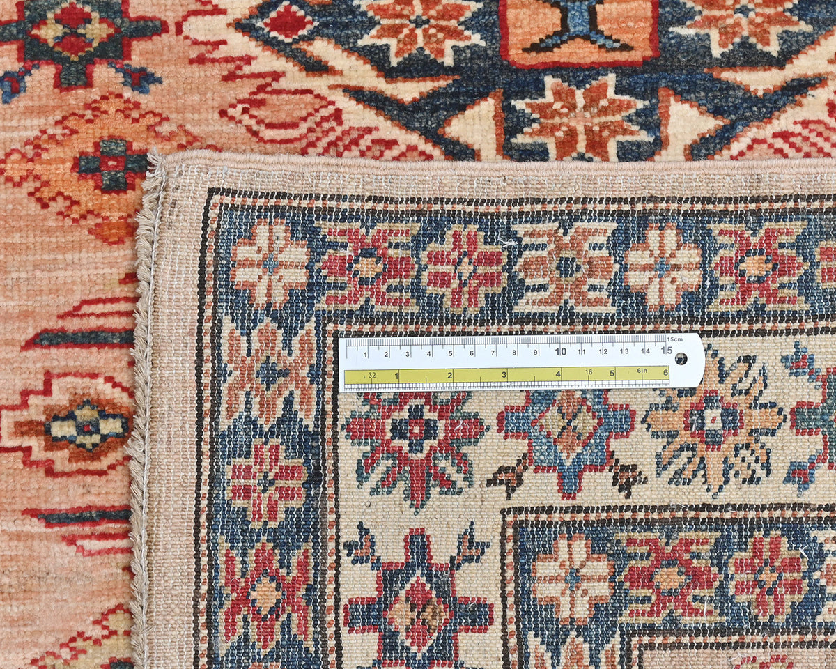 3x5 Kazak Afghan Hand Knotted Geometric Wool Area Rug
