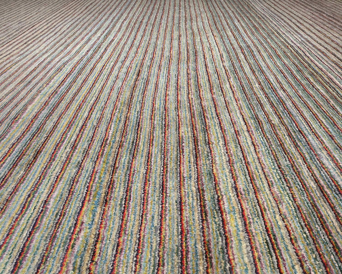 Alfombra afgana de lana anudada a mano multicolor Zeigler de 14 x 21