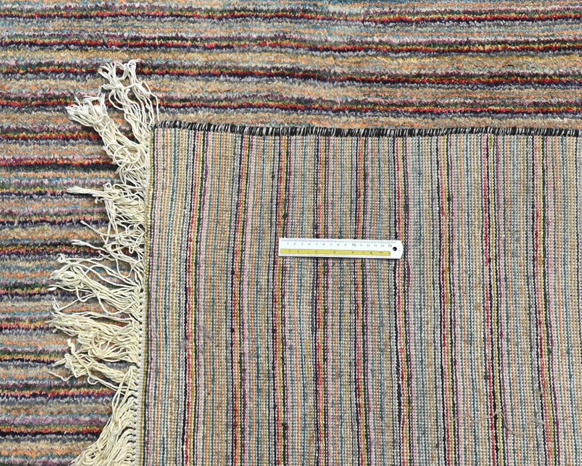 Alfombra afgana de lana anudada a mano multicolor Zeigler de 14 x 21