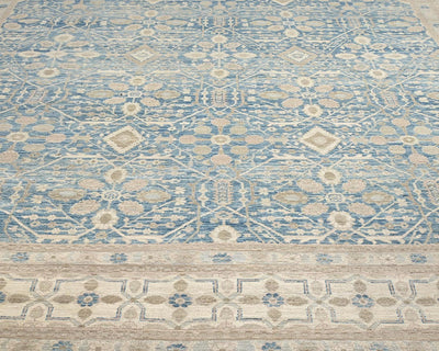 8x10 Blue Chobi Fine Quality Afghan Hand Knotted Wool Area Rug