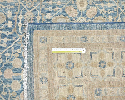 8x10 Blue Chobi Fine Quality Afghan Hand Knotted Wool Area Rug