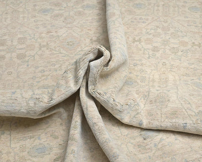 8x10 Chobi Fine Quality Beige Afghan Hand Knotted Wool Area Rug