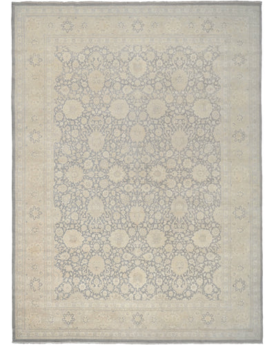 Alfombra de lana anudada a mano, estilo persa oriental, color gris, 9 x 12 pulgadas