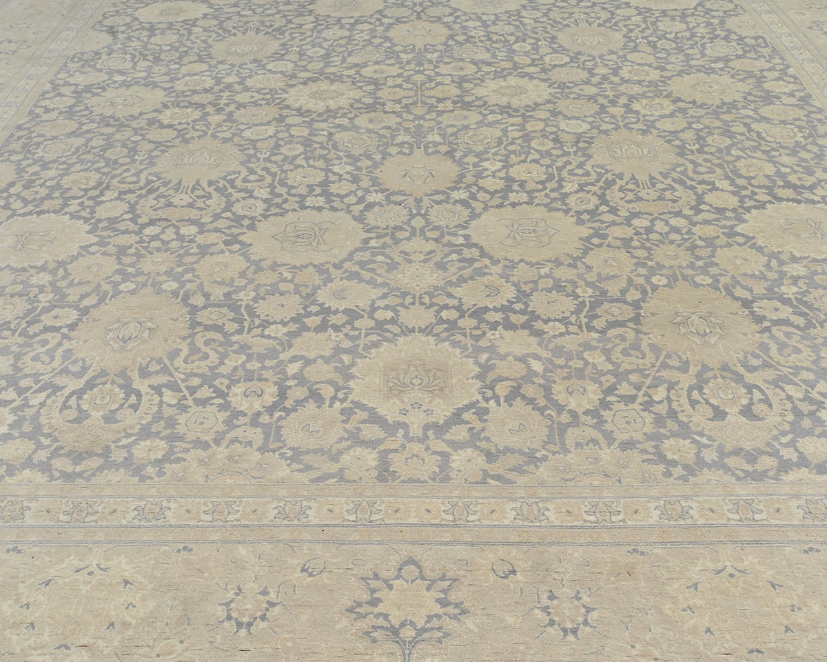 Alfombra de lana anudada a mano, estilo persa oriental, color gris, 9 x 12 pulgadas