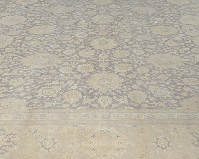 Alfombra de lana anudada a mano, estilo persa oriental, color gris, 9 x 12 pulgadas